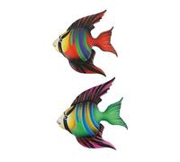 SOLUSTRE 2pcs Decorative Iron Fish Wall Art Vibrant Indoor Outdoor Wall Decor for Home Garden and Corridors Unique Fish Design Ornament for Spaces