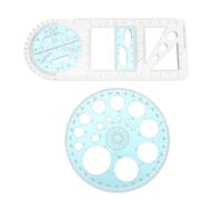 SOLUSTRE 2pcs Drawing Stencils Geometric Drawing Template Measuring Draft Rulers Portable Clear Scale for Art Design and Professional Use