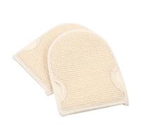SOLUSTRE 2pcs Exfoliating Shower Gloves Double-sided Bath Mitts for Deep Clean Pores and Rich Foam Production, Made of Cotton and Linen, for Bathing and Skin Exfoliation