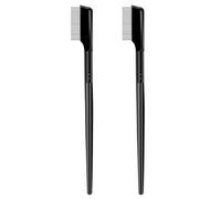 SOLUSTRE 2pcs Eyebrow Eyelash Comb Dense Steel Needles, Plastic Non-skid Handle, Practical Eyelash Separator Comb for Precise Lash and Brow Definition, for Makeup Application