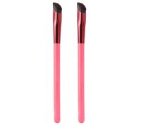 SOLUSTRE 2Pcs Eyebrow Makeup Brush Set with Angled Brown Bristles and Large Brown Plastic Handles, Professional Blending and Concealer Brush for Precise Eye Brow Shaping and Makeup