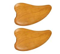 SOLUSTRE 2pcs Facial Scraping Board Massage Therapy Tool Lightweight Wooden Round Scraping Plate Easy to Carry for Facial Care and Travel