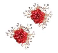 SOLUSTRE 2pcs Flower Shapes Shoe Buckles Rhinestone Pearl Alloy Easy to Use Saving Time and Effort Wedding Bridal Shoe Charms Decorations for Girlfriend and Mothers