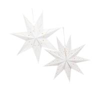 SOLUSTRE 2pcs Foldable Nine Pointed Star Paper Lanterns Lightweight Xmas Lampshades for Hanging Holiday Party Home Decorations Portable Handcrafted Origami Stars for Festive Ambiance