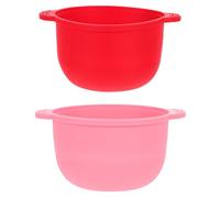 SOLUSTRE 2Pcs Folding Silicone Waxing Bowl Set, Non-Stick Hair Removal Wax Pot with Foldable Design, Home Waxing Accessory, Heat Resistant Silicone Container for Beauty Use Random Color