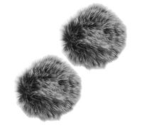 SOLUSTRE 2PCS Furry Microphone Wind Muff Noise Reduction Cover Windproof Plush Microphone Protective Cover for Lapel Mic Outdoor Recording Streaming