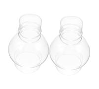 SOLUSTRE 2pcs Glass Lamp Shade: Kerosene Lamp Chimney Globe - 6 1/4 Inch Tall Replacement Lantern Hurricane Shade - Includes 5cm and 7.3cm Diameter