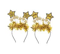 SOLUSTRE 2pcs Glitter Star Headband Happy Year Hairband for Adults and Reusable Festive Party Accessory with Eye Catching Decoration for Chinese Year Celebrations and Gatherings