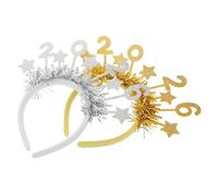 SOLUSTRE 2pcs Glitter Year Headbands with Sparkling Star Charms Lightweight Flashing Hair Hoops for Year's Eve Parties Office Events and Holiday Celebrations