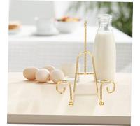 SOLUSTRE 2pcs Gold Plated European Style Threaded Cup Holder Rack for Countertop Mug Storage with Ceramic Plate Stand Space Saving Coffee Station Organizer for Home Office and Cafe Use