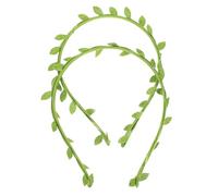 SOLUSTRE 2pcs Green Leaf Crown Headband and Women, Elastic Fit and Soft to The Touch Cloth and Iron Material, Realistic Leaf Shape Hair Accessories for Wedding and Photo Shoots