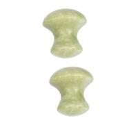 SOLUSTRE 2pcs Green Mushroom-shaped Jade Face Massager for Women, Skin Relaxation and Fine Lines Relief, Natural Jade Material, for Daily Facial Massage and Eye Care