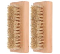 SOLUSTRE 2pcs Guitar Cleaning Tools Double Sided Brush with Soft White Bristles and Wooden Handle for Cleaning Bass and Guzheng Fingerboard, Effective Dust Removal without Hurting