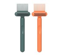 SOLUSTRE 2pcs Hair Brush Cleaning Tool Comb Cleaner Rake Comfortable to Hold Removes Hair from Bristles Pp Material Suitable for Home and Salon Use
