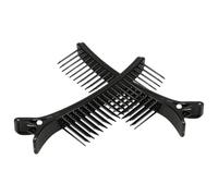 SOLUSTRE 2pcs Hair Curler Plastic Clips Hot Roller Jaw Clips for Hair Styling and Dyeing, Black Plastic Material with Timesaving and Versatile Styling Features, for Home and Business Use