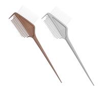 SOLUSTRE 2pcs Hair Dye Comb Hair Coloring Brush Hairdressing Tool Plastic Material Golden Silver Precise Dye Application Smooth Even Distribution for Vacation and Spa Use