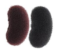 SOLUSTRE 2pcs Hair Root Puff Clips Volumizer for Women and Lightweight Hair Pad Inserts for Instant Height and Texture Accessories in Brown and Black