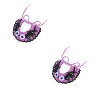SOLUSTRE 2pcs Halloween Pet Bib Collar Adjustable Neck Woolen Yarn Cat Puppy Scarf for Halloween Party Cozy Decorative Neck Wrap Cat Accessories