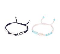 SOLUSTRE 2pcs Handmade Woven Shell Bracelets, Fashion Rope and Shell Material with Elegant Unique Design, Jewelry Decoration for Birthday and Advertising