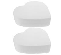 SOLUSTRE 2pcs Heart Foam Cake Model Reusable Compact Fake Cake Creative Appearance Fine Workmanship White Foam for Practicing Decorating Skills at Holiday Parties and Birthdays