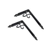 SOLUSTRE 2pcs Heavy Duty Iron Shelf Brackets with 90 Degree Angle for Kitchens and Dens, Simple Installation and Good Load-Bearing Capacity, Black Wall Mounted Support Brackets