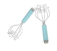 SOLUSTRE 2pcs Heavy Duty Stainless Steel Potato Masher Handheld Kitchen Tool for Quick Mashing of Potatoes Vegetables Fruits with Silicone Grip Compact and Multifunctional Food Ricer for