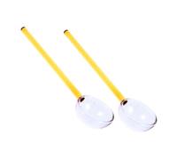 SOLUSTRE 2pcs High Temperature Resistant Long Handle Glass Spoons for Milk Coffee and Desserts Teaspoons Multipurpose Ice Cream and Sundae Scooping Spoons