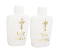 SOLUSTRE 2pcs Holy Water Bottles Small Plastic Vials 60ml Pe Refillable Decorative Vials with Pattern for Ceremonies and Rituals