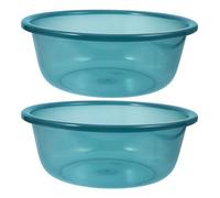 SOLUSTRE 2pcs Large Capacity Plastic Wash Basin 10.24x7.87x3.94 Inch with Smooth Surface for Kitchen Vegetable Washing and Foot Bath