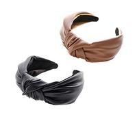 SOLUSTRE 2pcs Leather Knot Hairbands Practical Hairbands Finely Processed Pu Material Suitable for Night Sleeping Girl Yoga Headwear Hair Accessories