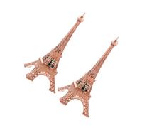 SOLUSTRE 2pcs LED Light Eiffel Tower Models Zinc Alloy and Plastic Figurine Lamps for Desktop Decoration Creating Warm and Pleasant Atmosphere in Places