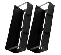 SOLUSTRE 2pcs Magnetic Spice Rack for Refrigerator with Space Saving Design and No Drilling Required, Carbon Steel Kitchen Storage Shelf for Side of Fridge, Black Seasoning Rack Organizer