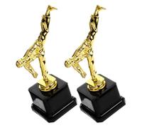 SOLUSTRE 2pcs Martial Move Trophy Cup with Bright Colour Plastic Material for Parties and Ceremony, Golden Game Trophy Decor for Competition and Celebration
