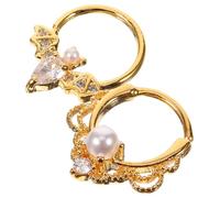 SOLUSTRE 2pcs Metal Nose Ring Hoops for Women Cartilage Piercing Jewelry Hoop Nose Rings Hypoallergenic Stylish for Parties and Night Club Wear