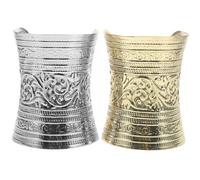 SOLUSTRE 2pcs Metal Open Bracelets for Women Raised Pattern, Classic and Trendy Design, Easy to Put, Not Easy to Wear and Deform, for Everyday Wear and Special Occasions