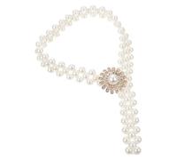 SOLUSTRE 2pcs Metal Pearl Decoration Curtain Tiebacks with Elastic Straps, Wear-resistant Iron and Plastic Material, Elegant Simple Design for Home Decor and Studios