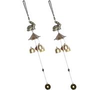 SOLUSTRE 2pcs Metal Wind Chime Set Vintage Rabbit Design, Hanging Decoration Producing Crisp and Sweet Sound, for Patio and Entryway Outdoor Garden Decor