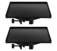 SOLUSTRE 2pcs Mic Stand Tray with Clamp Black Microphone Stand Shelf for Desktop Organization Sound Card Holder Under Platform for Live Streaming and Recording