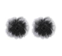 SOLUSTRE 2pcs Microphone Protective Cover Clip-on Microphone Protective Cover Noise Reduction Easy Installation Imitation Plush Material Grey Black for Recording and Broadcasting