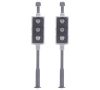 SOLUSTRE 2pcs Miniature Train Signal Decoration for Model Railway, Fine Craftsmanship Abs and Metal Traffic Light Accessories, for Small Gardens and Artistic Creation