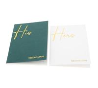 SOLUSTRE 2pcs Modern Wedding Vow Notebooks for Bride and Groom Lined Pages for Easy Writing Stylish Keepsake Books with Materials His and Hers Swearing Cards for Ceremony and Celebration