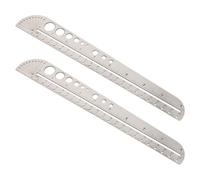 SOLUSTRE 2pcs Multifunctional Stainless Steel Carpenter Rulers Protractor and Hexagon Scale, Large Precision Measuring Tools for Outdoor and Workshop Use