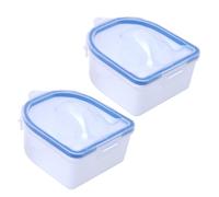SOLUSTRE 2pcs Nail Polish Removing Bowl Manicure Bowls Groove Design Simple Appearance Long Serving Time Sturdy Premium Pp Material for Home Use and Professional Salon Nail Salon