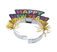 SOLUSTRE 2pcs New Year Headband Who Bands Eve Hair Make Women Happy Year Headband Tiara Party Christmas Decor Head Band Accessories Aluminum Film