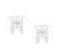 SOLUSTRE 2pcs No Drilling Wall Mop Holder Wall Mounted Broom and Mop Grippers Easy Adhesive Installation for Kitchen Bathroom Garage and Laundry Storage