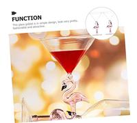 SOLUSTRE 2Pcs Pink Frosted Glass Flamingo Wine Glasses Multi Function Cocktail Cups for Party with Wear Resistant Design