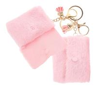 SOLUSTRE 2pcs Pink Plush Key Chain Pendant Set with Thick Plush Material and Metal Details, Not Easy to Wear, Fashionable and Lovely Bag Pendant for Accessories