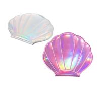 SOLUSTRE 2pcs Pocket Mirror for Women Small Makeup Mirror for Purse Portable Seashell Shape Easy to Carry Elegant Style Gift for Valentine's Day Can Fit into Your Purse