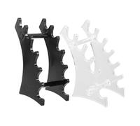 SOLUSTRE 2pcs Portable Horizontal Makeup Brush Rack Pen Holder Stand Compact Display Organizer for Efficient Drying and Stylish Storage Black Transparent