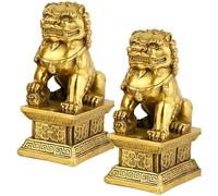 SOLUSTRE 2pcs Resin Chinese Furniture Lion Ornament for Office Desktop Decor, Mini Lion Model Decor with High Hardness and Not Easy to Deform, Stylish Look for Home and Office